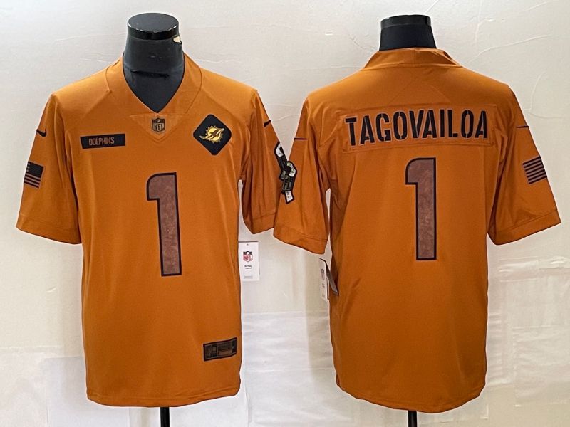 Men Miami Dolphins #1 Tagovailoa brown Nike 2023 Salute To Service Limited NFL Jersey->philadelphia eagles->NFL Jersey